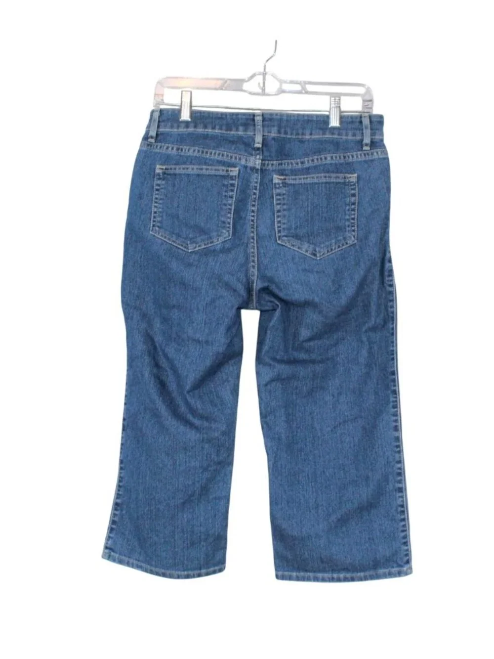 LL Bean Women's Favorite Fit Straight Jeans Blue Stretch Denim Pants Size 8 Pet